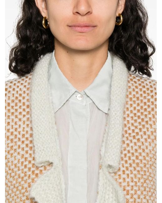 Forte Forte Natural Natte' Tweed And Boucle' Knit Vest