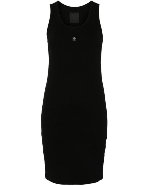 Givenchy Black Geripptes Minikleid mit 4G-Motiv