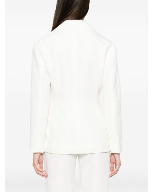 Moschino Jeans White Notched-lapels Single-breasted Blazer