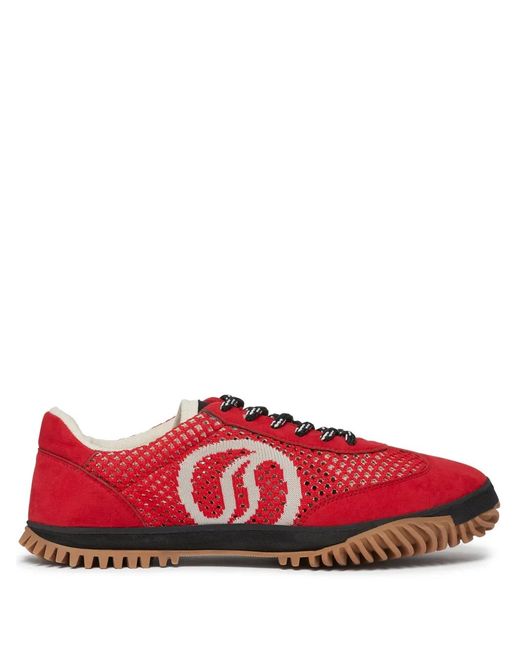 Stella McCartney Red S-Wave Mesh Sneakers