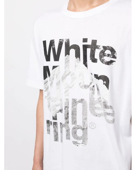 White Mountaineering White Logo-Print Cotton T-Shirt for men