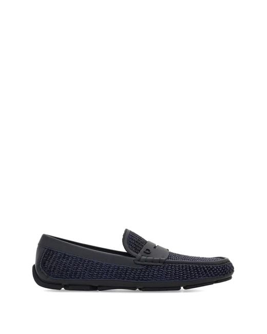 Ferragamo Blue Penny Driver Loafers for men