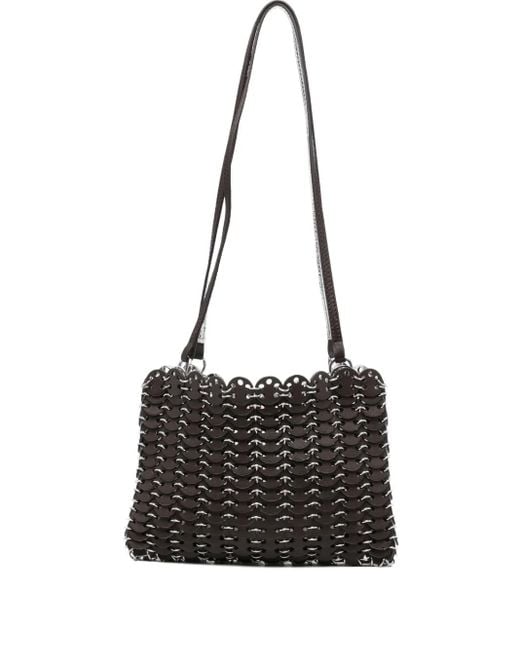 Rabanne Black Chain-Link Scalloped Cross Body Bag