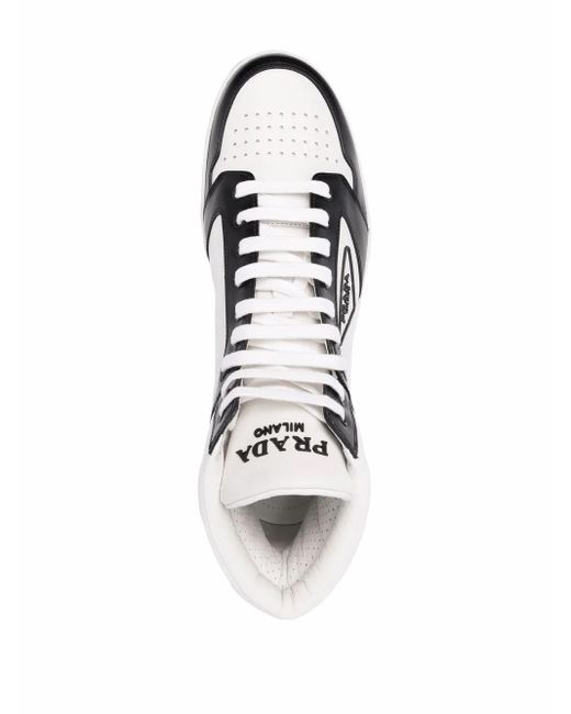 メンズ Prada プラダ コントラストトリム スニーカー Black