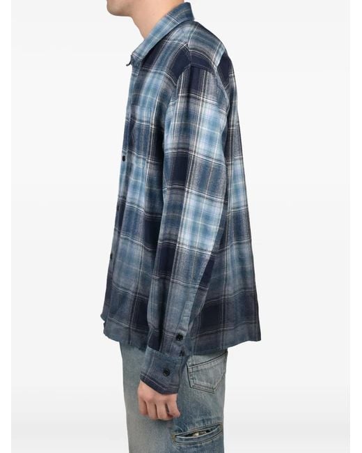 CEDARWOOD Blue Dusk Check Flannel Shirt for men
