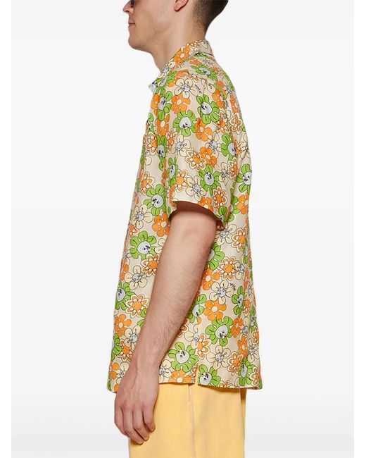 Marni Yellow Floral-Print Shirt for men