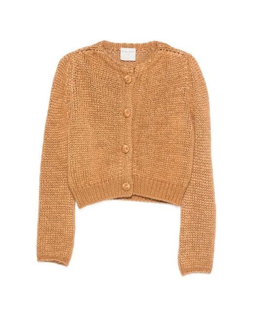 Forte_forte Natural Chunky-Knit Button-Up Cardigan