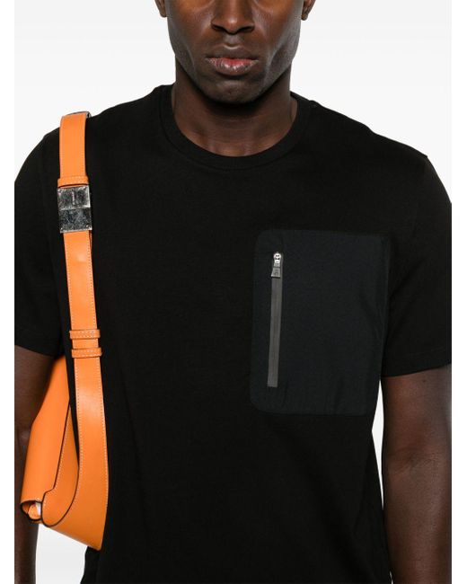 T-shirt con zip di Herno in Black da Uomo