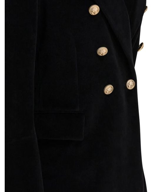 Circolo 1901 Black Double-Breasted Velvet Blazer