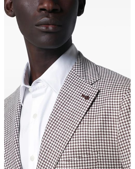 Tagliatore Gray Check-Patterned Blazer for men