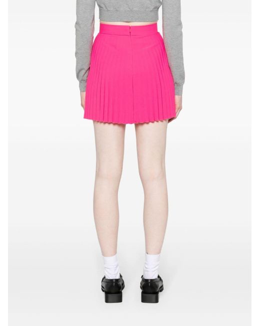 Nissa Pink Mid-rise Pleated Miniskirt