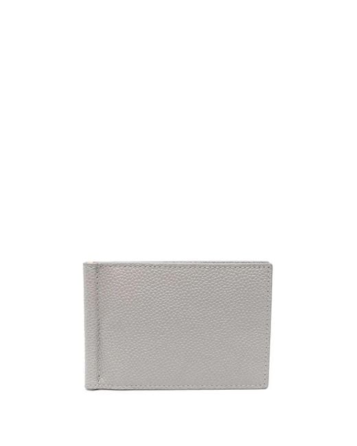 Thom Browne Gray Money Clip Leather Wallet for men