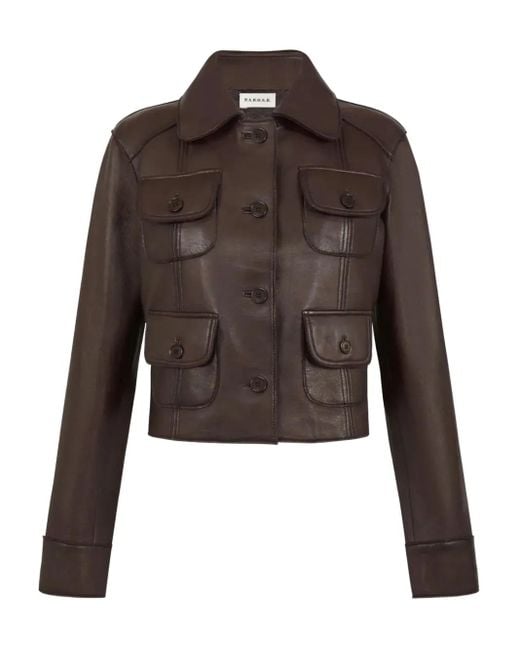 Veste En Cuir P.A.R.O.S.H. en coloris Brown