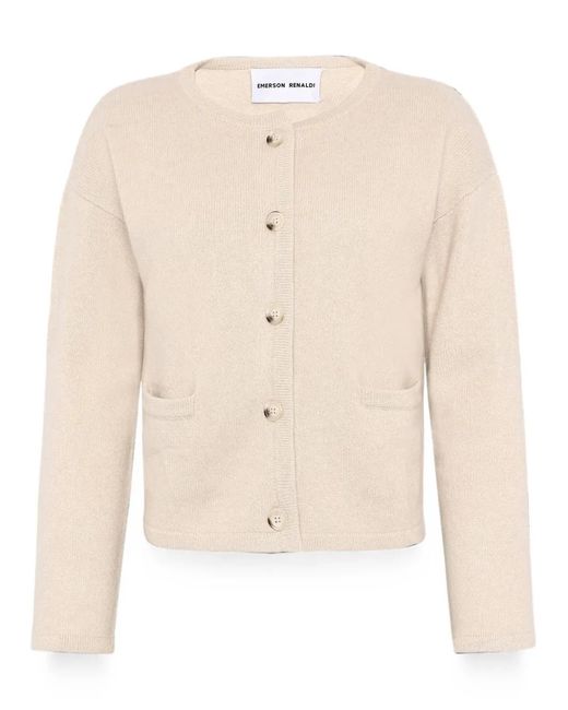 EMERSON RENALDI White Button-Up Patch-Pocket Cardigan