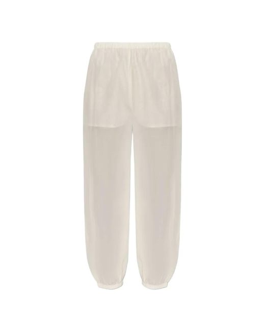 By Malene Birger White Lumas Elasticated-Cuff Trousers