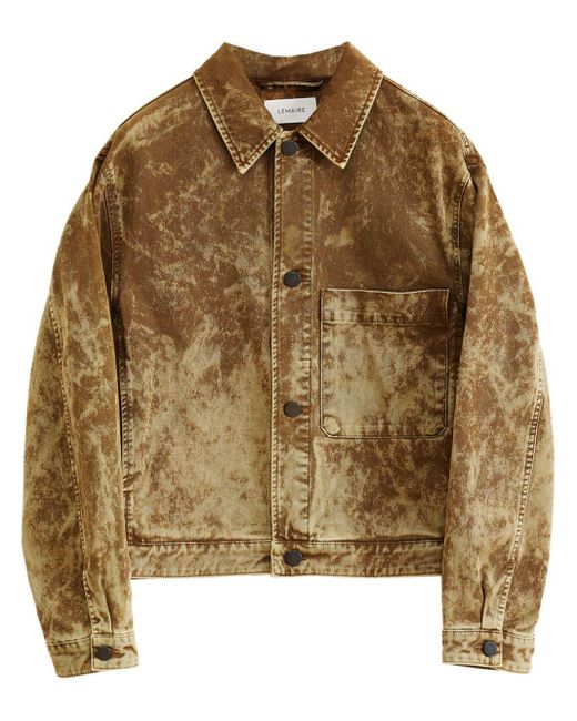Lemaire Brown Boxy Trucker Jacket for men