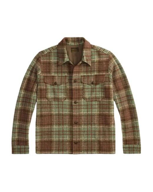 RRL Green Check-Patterned Cotton Shirt for men