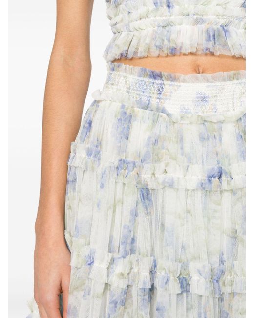 Needle & Thread White Summer Posy Mini Skirt