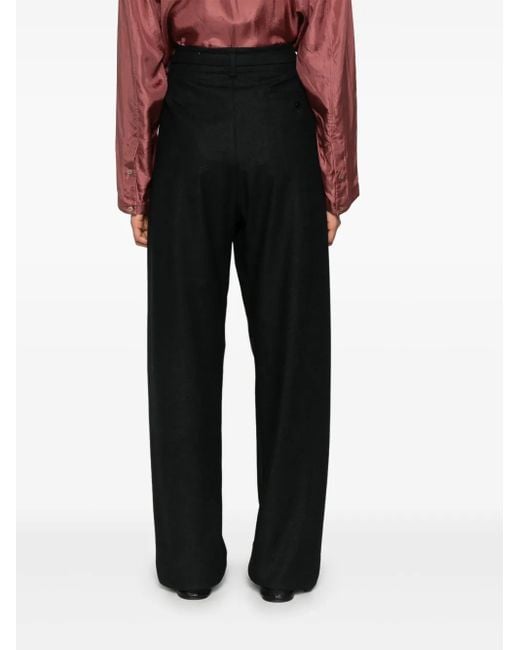 Lemaire Black Klassische Hose Mit Gürtel