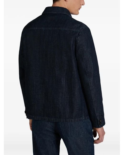 Incotex Blue Patch-Pocket Cotton Jacket for men