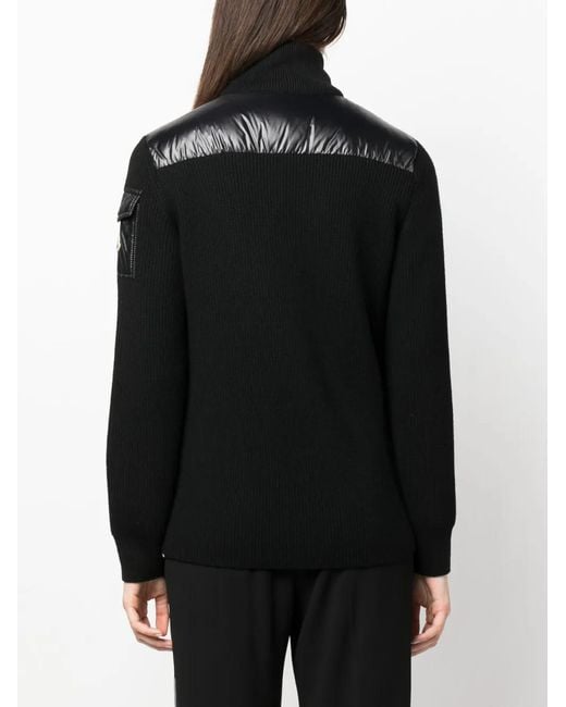 Moncler Black Knit-sleeve Padded Jacket