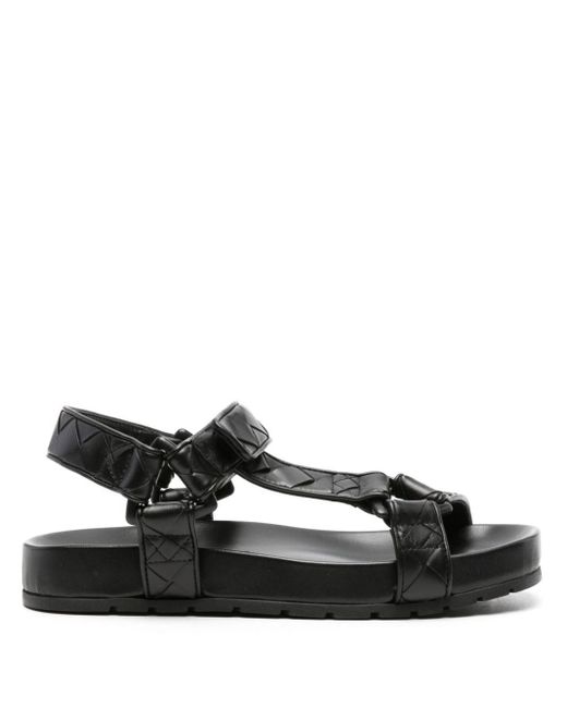Bottega Veneta Black Intrecciato Leather Sandals