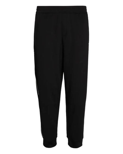 ARMANI EXCHANGE Black Side-Stripe Track Pants for men