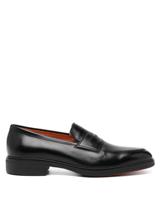 Santoni Black Easy Loafers for men