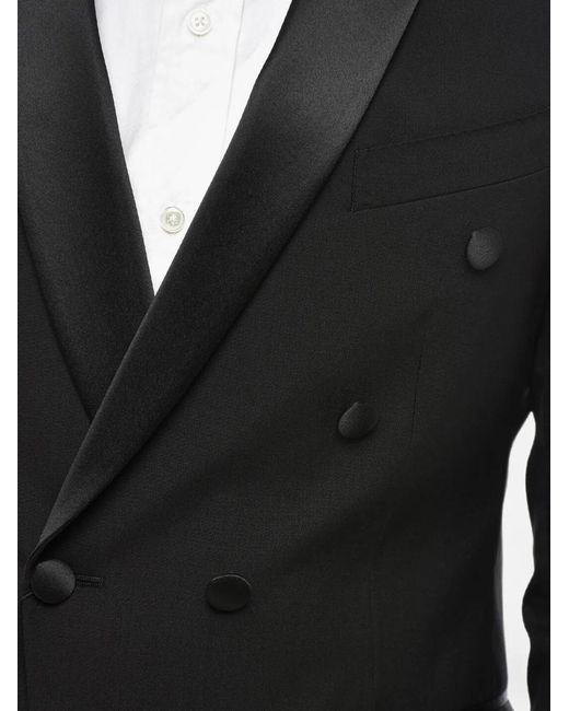 Corneliani Black Code Satin-Lapel Double-Breasted Suit for men