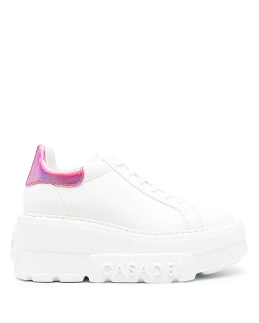 Sneakers con inserti olografici di Casadei in White