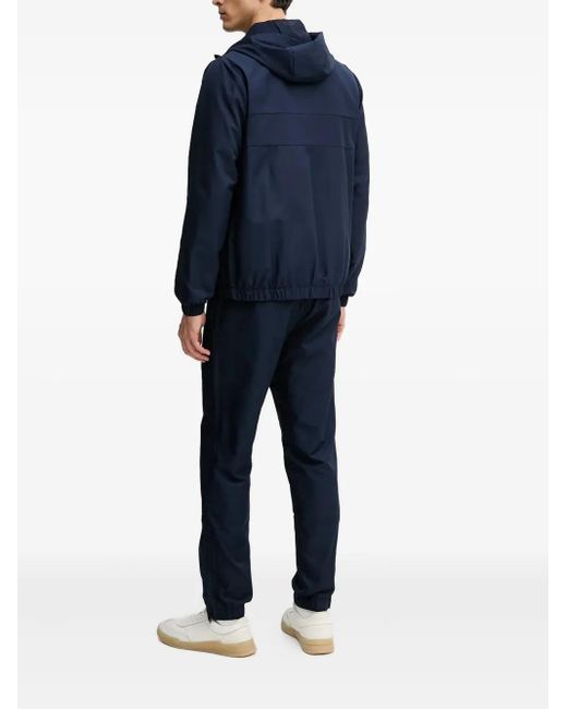 Lacoste Blue Panelled Zip-Up Hooded Jacket for men