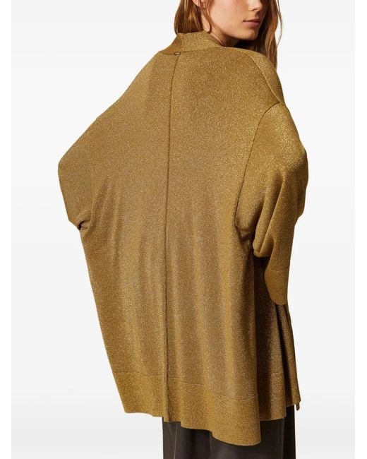 Twinset Natural Kimono-Style Cardigan With Lurex