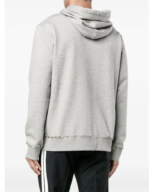 Valentino Garavani Gray Rockstud Hoodie for men