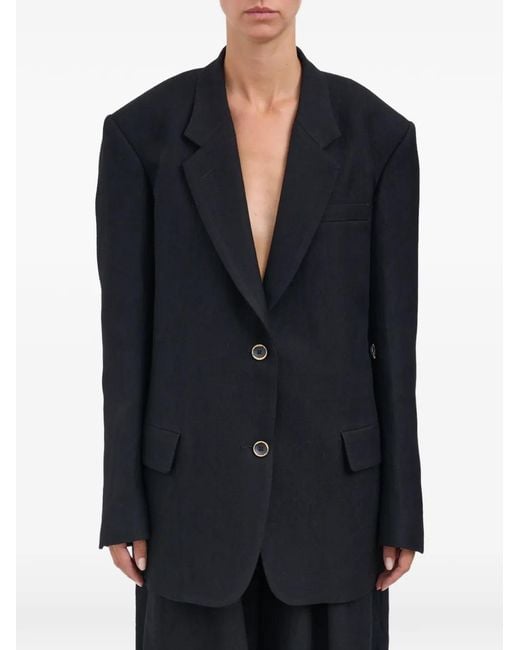 Uma Wang Blue Kava Wool And Linen Jacket