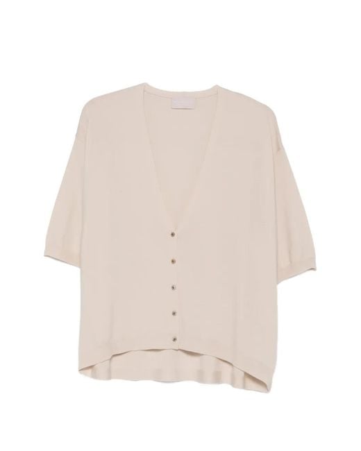 Hemisphere Natural V-Neck Button Cardigan