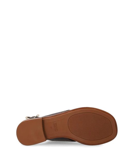 Frau Brown Crossover-Strap Slingback Sandals
