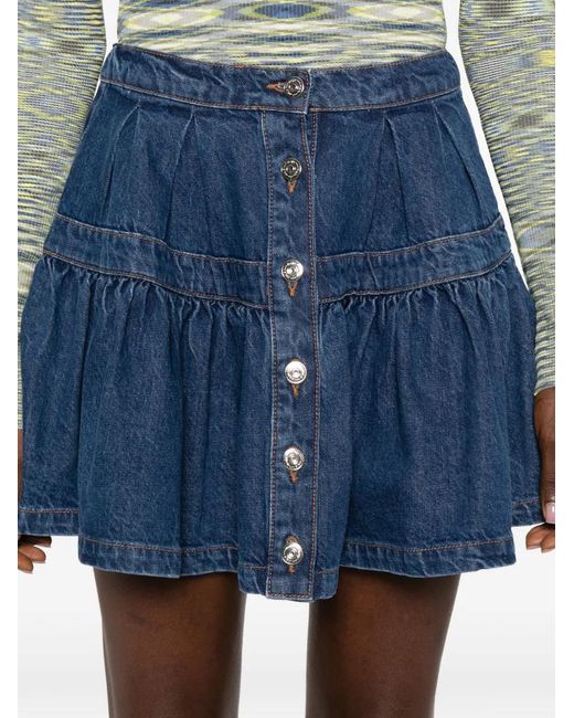 Maje Blue Short Denim Skirt