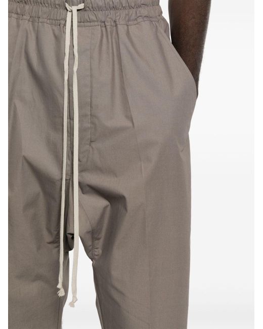 Rick Owens Gray Poplin Drop-crotch Trousers for men