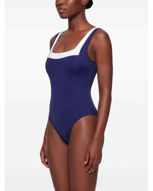 Banana Moon Blue Square Neck Swimsuit