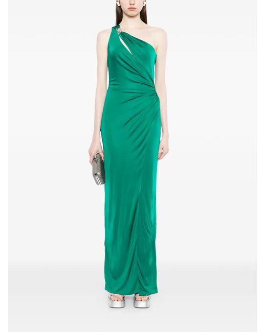Versace Green Draped Gown Dress