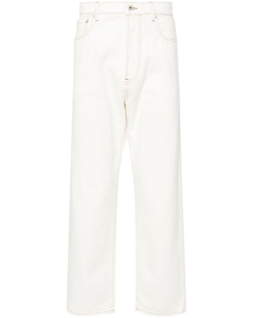 Jeans Asagao dritti crop di KENZO in White da Uomo