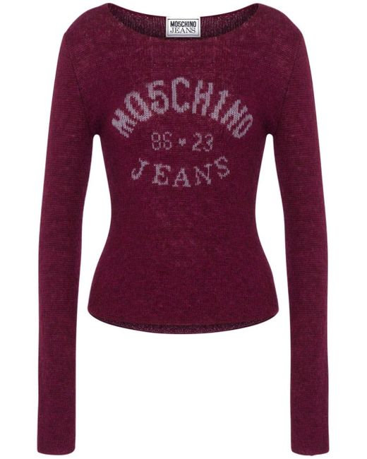 Moschino Knitted Sweater in Red Lyst Australia