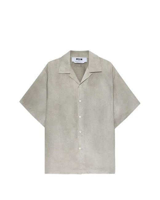 MSGM Gray Short-Sleeved Shirt for men