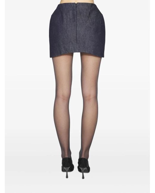 Falda vaquera con detalle de corsé Mugler de color Blue