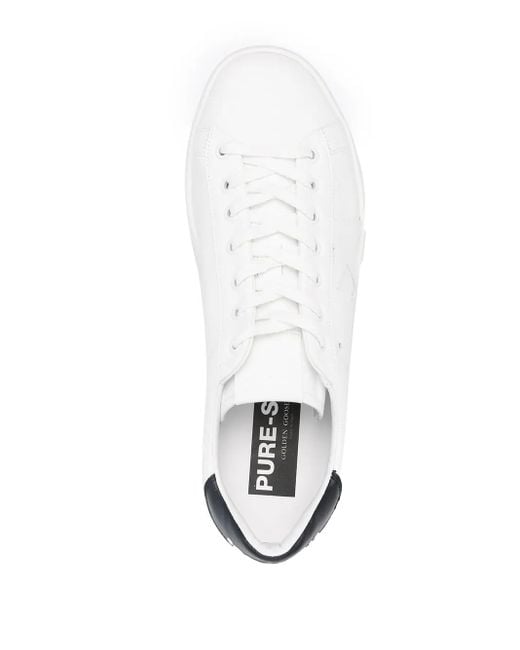 Golden Goose Deluxe Brand White Pure Star Sneakers With Iconic Logo Patch for men