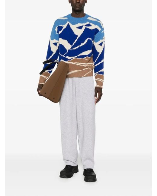 Moncler Blue Virgin Wool Sweater for men