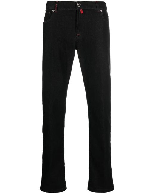 メンズ Kiton ミッドライズ スリムジーンズ Black