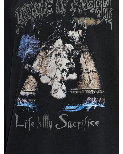 Vetements Black Graphic-Print Long-Sleeve T-Shirt for men