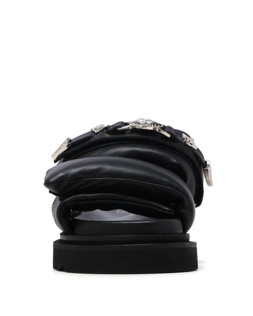 Toga Black Buckled Leather Sandals