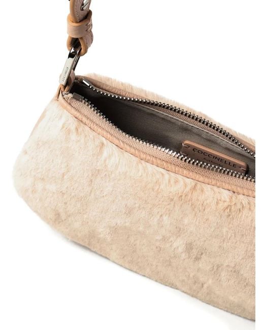 Coccinelle Natural Faux-Fur Shoulder Bag